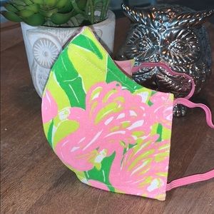 Lilly print Flamingo Print  Face Mask